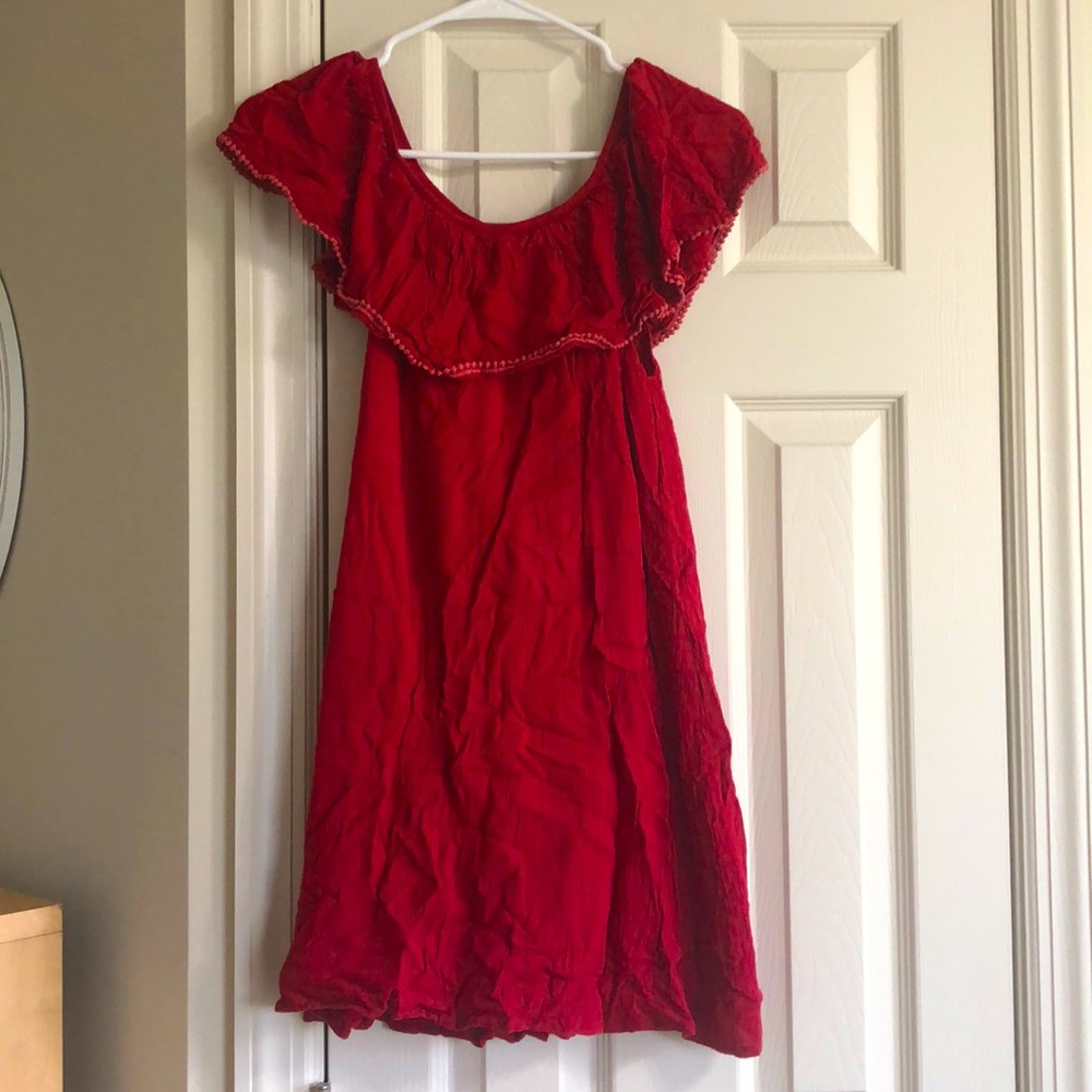 Red casual dress